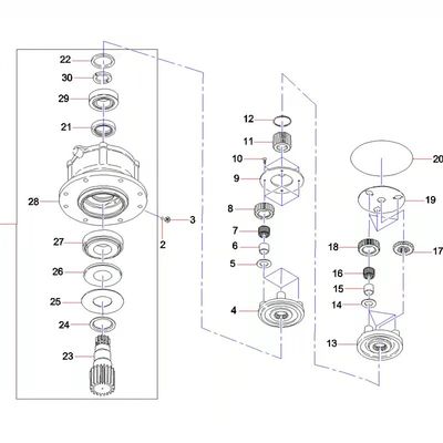 60015194 11323287-1 مجموعة معدات التخفيض تناسب SY75 SY135 SY60 PCR-5B-30A